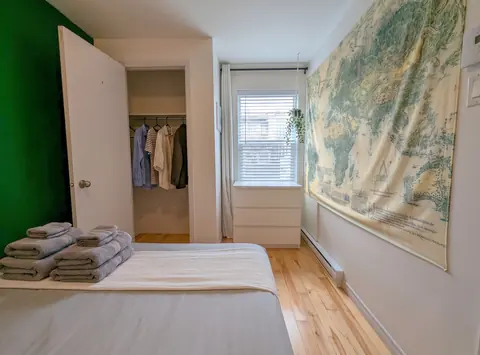 Bedroom with bed prepared for your stay