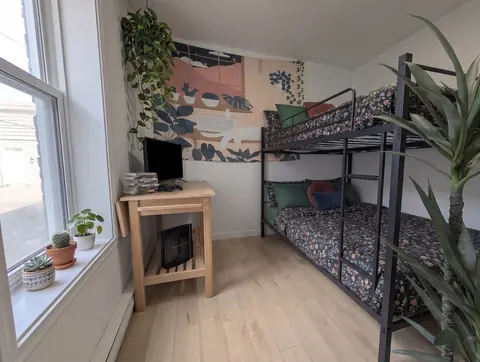Bedroom with bed prepared for your stay